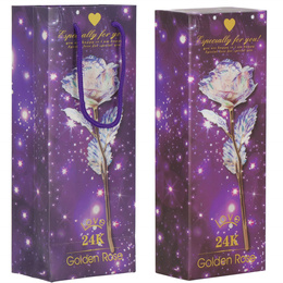 Wieczna róża 25 cm świecąca ozdoba LED prezent kwiat czerwony