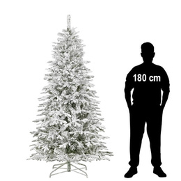 Choinka sztuczna 220 cm świerk premium ośnieżony jak żywy, nowoczesny, ze stojakiem