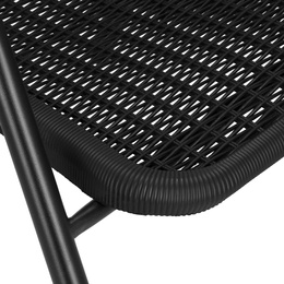 Meble ogrodowe zestaw na taras dla 4 osób: metalowe 4 krzesła i stół 120 x 70 cm czarny