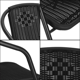 Krzesła ogrodowe 4 szt. metalowe na taras czarne zestaw