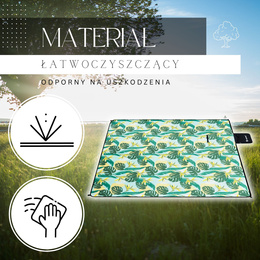 Koc piknikowy plażowy 200x200 cm na biwak kemping mata z izolacją
