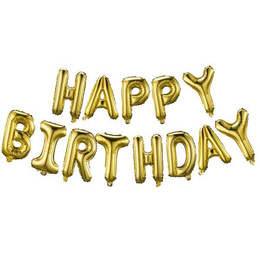 Balony na urodziny 53 szt. dekoracje z napisem happy birthday złoty/czarny/srebrny/biały