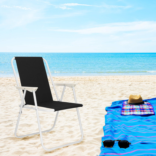 Krzesło turystyczne, wędkarskie składane krzesełko na biwak, plaże czarne 