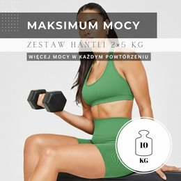 Ciężarki 2x5 kg hexagonalne do ćwiczeń fitness hantle zestaw 2 szt. czarne