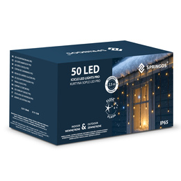 Kurtyna świetlna PRO 500 Led lampki zewnętrzne 25 m ciepły biały + zimny biały flash zestaw