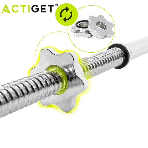 Gryf prosty olimpijski 180 cm sztanga ze stali chromowanej zaciski 25 mm