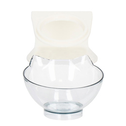 Miska dla psa i kota z antypoślizgową podstawką i uszami biała