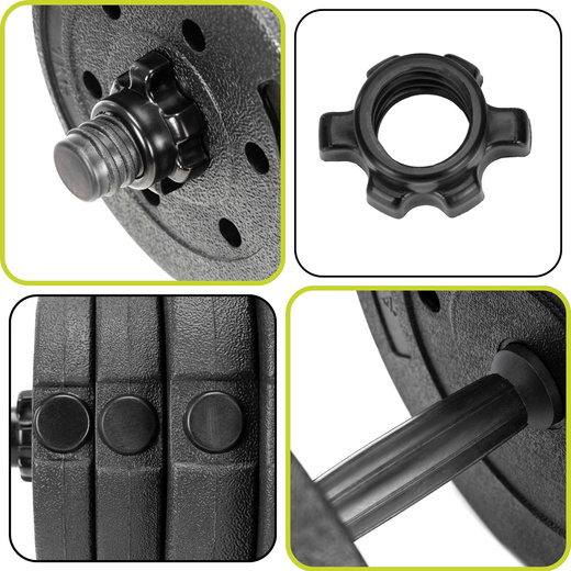 Hantel do ćwiczeń 20 kg hantla regulowana zestaw obciążeń 2x10 kg gryf do treningu siłowego