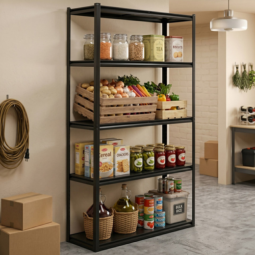 Regał magazynowy 200x120x40 cm 5 półek do przechowywania, garażu 750 kg metalowy