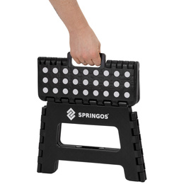 Stołek składany, schodek pomocniczy 150 kg podest antypoślizgowy, czarny