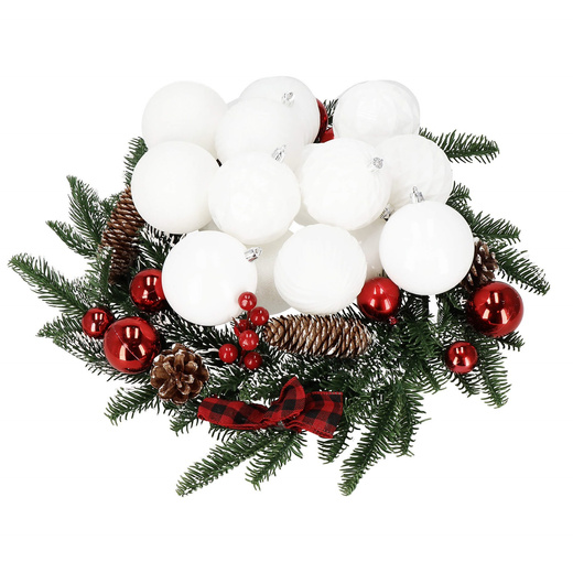 Bombki choinkowe 30 szt. biały 8cm zestaw choinkowy