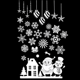 Naklejki świąteczne na okno 62 szt. ozdoby samoprzylepne, białe