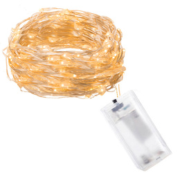 Lampki choinkowe 10 LED druciki mikro na baterie białe ciepłe