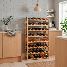 Regał na wino drewniany stojak na butelki szafka z półkami na alkohol 56 butelek