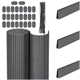 Osłona PVC maskująca 300x100 cm, profile zestaw na balkon, taras, ogrodzenie ciemnoszare