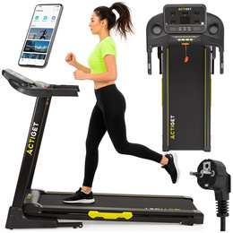 Bieżnia elektryczna, domowa 16 km/h z nachyleniem składana z aplikacją i czujnikami PRO