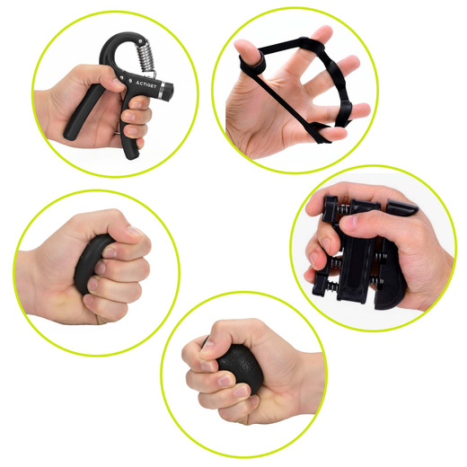 Zestaw do ćwiczeń dłoni i palców z akcesoriami, ściskacz do rąk 10-40 kg