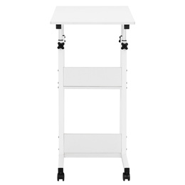 Stolik na kółkach regulowany 76-86 cm biurko mobilne pod laptopa biały