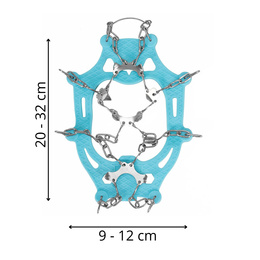 Raczki na buty stalowe antypoślizgowe turystyczne nakładki rozmiar 40-45 turkusowe
