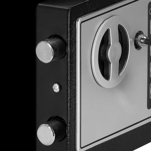 Sejf domowy na pieniądze, kasetka, skrzynka 23 cm z zamkiem elektronicznym czarny