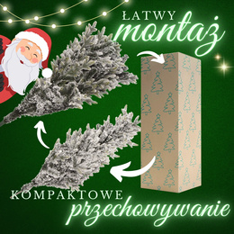 Choinka sztuczna premium 250 cm świerk ośnieżony drzewko bożonarodzeniowe PE