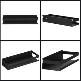 Półka łazienkowa pod prysznic 30x10 cm ze stali nierdzewnej czarna
