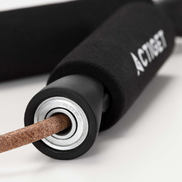 Skakanka treningowa, do ćwiczeń cardio 297 cm skórzana, antypoślizgowa