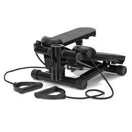 Stepper prosty do ćwiczeń z linkami i licznikiem, trening cardio, fitness czarny