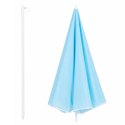 Parasol plażowy 160 cm ogrodowy, przeciwsłoneczny UPF50+ składany, łamany na balkon, taras, błękitny