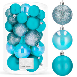 Bombki choinkowe 30 szt. ozdoby świąteczne jasny niebieski