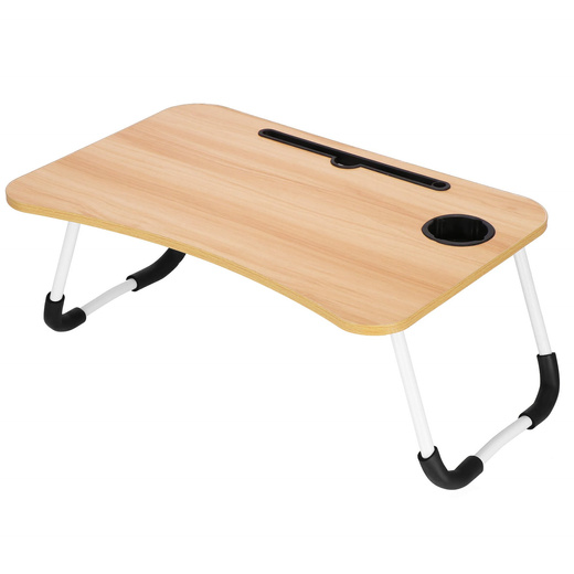 Stolik pod laptopa 60x40 cm, składana podstawka na komputer brązowa