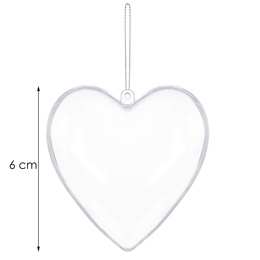 Bombki akrylowe 6cm serce plastikowe decoupage zestaw 8 szt.