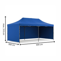 Namiot handlowy 3x6 m ogrodowy, pawilon na imprezy, catering niebieski