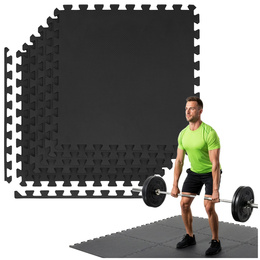 Mata treningowa, ochronna 6 szt. puzzle z pianki EVA 1,2 cm antypoślizgowe, grafitowe