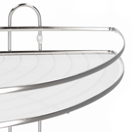 Półka łazienkowa narożna pod prysznic 3 poziomy, wisząca, srebrna