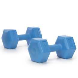 Ciężarki 2x2,5kg hexagonalne do ćwiczeń fitness hantle zestaw 2 szt. niebieskie