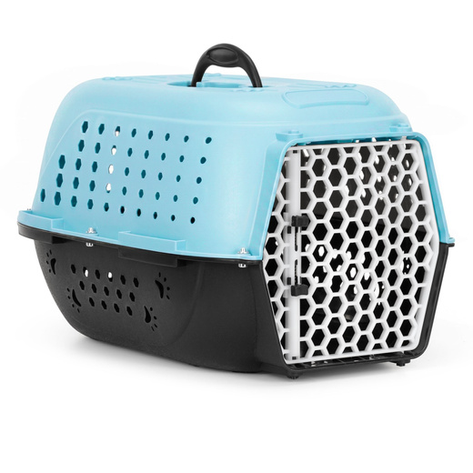 Transporter dla kota psa gryzoni do 7 kg 48x33x27 cm niebiesko-czarny