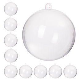 Bombki akrylowe 11cm kula plastikowa decoupage zestaw 10 szt.