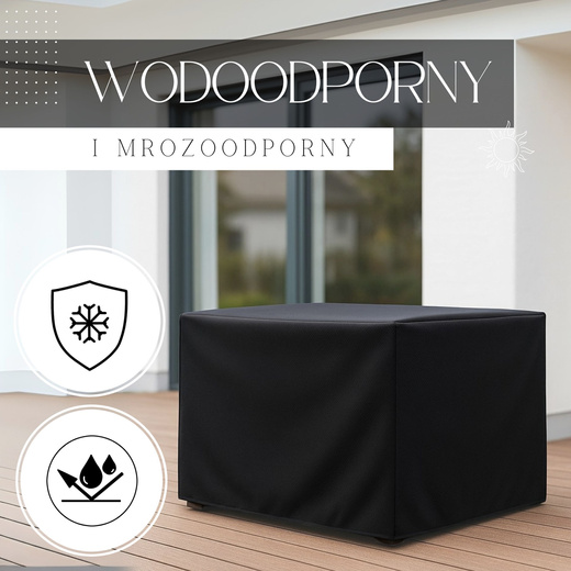Pokrowiec na krzesła ogrodowe 120 x 75 x 70 cm plandeka wodoodporna czarna 