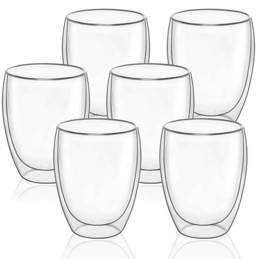 Szklanki termiczne 6 szt. na kawę herbatę 350ml z podwójnym dnem