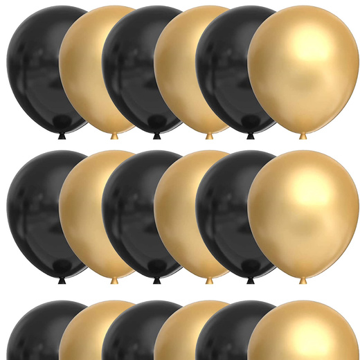 Balony na urodziny 100 szt. dekoracje złoty/czarny