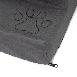 Schodki dla psa do łóżka 40 cm podest, rampa 4-stopniowa, miękkie schody ciemnoszare