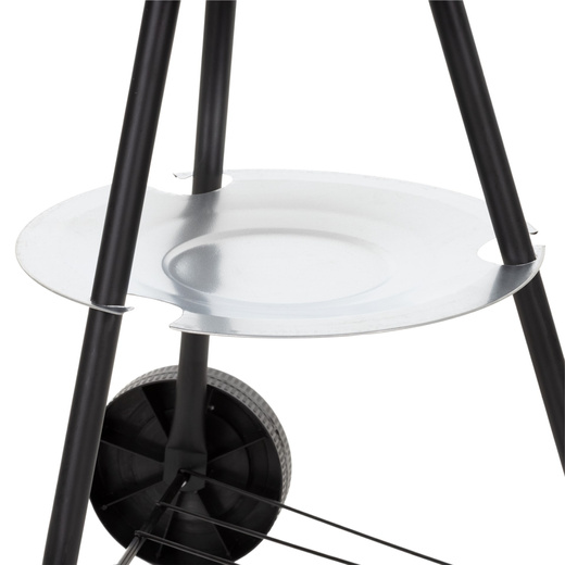 Grill węglowy, zamykany pokrywą okrągły, ruszt 41 cm przenośny, czarno-czerwony