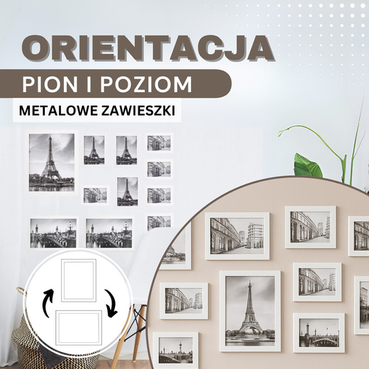 Ramka na zdjęcia 12 zdjęć biała zestaw 12 szt.