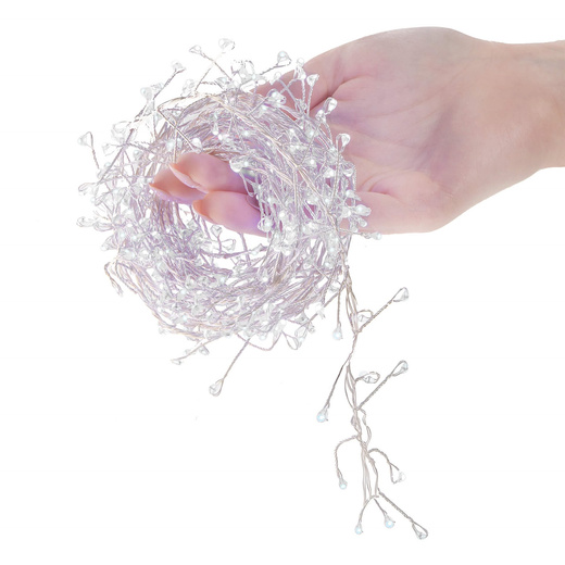 Lampki choinkowe 100 LED sopelki na baterie białe zimne