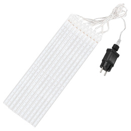 Lampki choinkowe 480 Led sople 10 szt. padający śnieg meteory zewnętrzne niebieskie