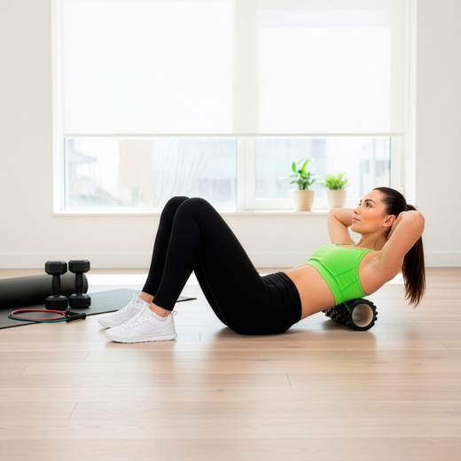 Wałek do masażu, średnio twardy, roller z wypustkami, czarny