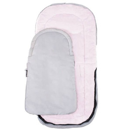 Śpiworek do wózka 4w1, mufka, śpiwór do sanek, gondoli z torbą 90 cm szaro-różowy