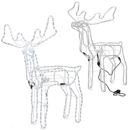 Renifer Led 115 cm świąteczny z ruchomą głową świetlna dekoracja do ogrodu biały zimny