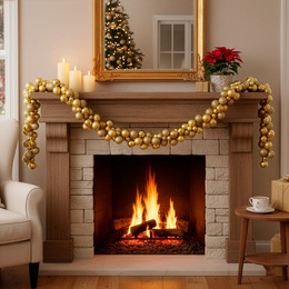 Girlanda świąteczna 160 cm łańcuch z bombek 130 szt. złote